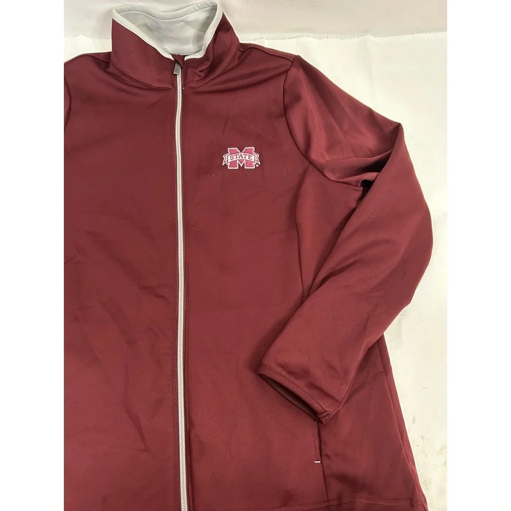 Mississippi State Bulldogs Jacket Women's XL Maroon‎ Full Zip MSU Antigua